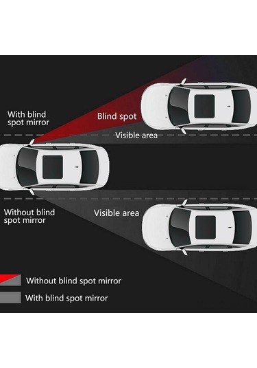 Qingmipy Araç İki Adet 360 Döner Kör Nokta Ayna, Geniş Açı Cam, Sürücü Güvenliği İçin Tepkiyen Azaltıcı, Kolay Kurulum