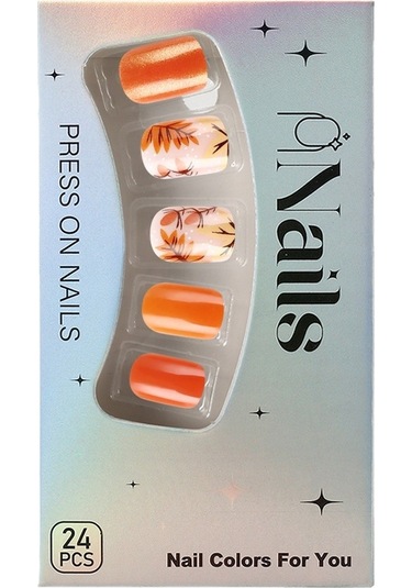 Kısa Parlak Yeni Tırnak Sanatı Yaprağı Giyilebilir Sıcak Tatlı Tırnak Çıkartmaları 24 Parça Dahil Araçlarys333