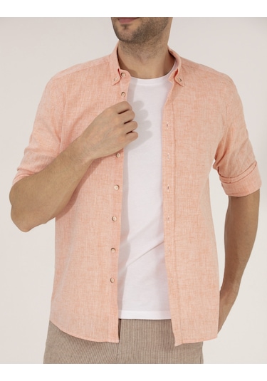 Pierre Cardin Erkek Turuncu Gömlek Desenli 50265119-vr051 Pierre Cardin Erkek Turuncu Gömlek Desenli 50265119-vr051