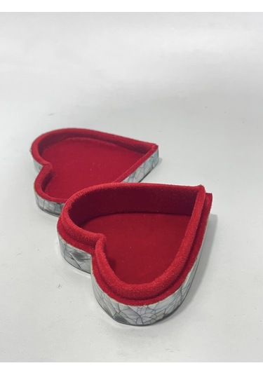 Sedef Kaplama Kalp Model Kadife Hediye Kutusu Küçük-model 1