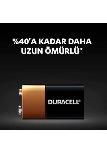 Duracell 6LR61/MN1604 Alkalin 9V Pil 3'lü