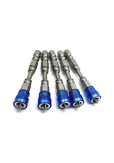 Sarı 5 Adet Ph2 Manyetik Tornavida Bit Kaymaz S2 Çelik Elektrikli Tornavida Seti 1/4 "hex Shank Tek Kafa Elektrikli El Aletleri 6671