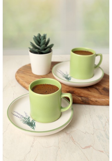 Elegant Blossoms Yeşil Kahve Takımı 4 Parça 2 Kişilik 21788