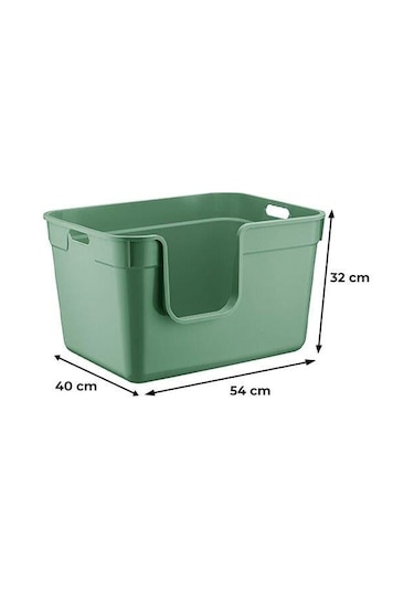 Herniks Tanos Yarı Açık Kedi Tuvaleti 54x40x32 - Yeşil