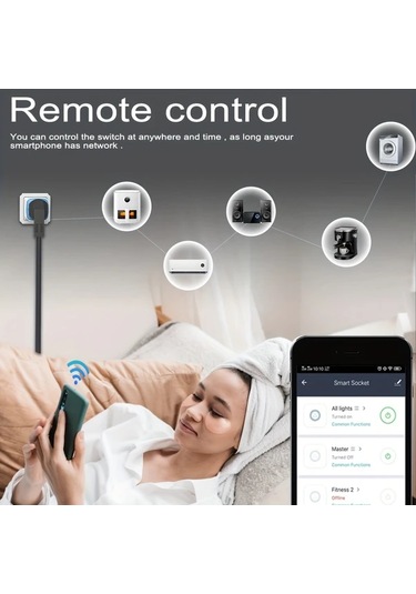 Xuweiwei Akıllı Wifi Soket Yeşil 16a 1 Adet Tuya Akıllı Alexa Google Home Uyumlu Ses Kontrol Zamanlayıcı Elektrik İstatistik 110v 240v Avrupa Fiş