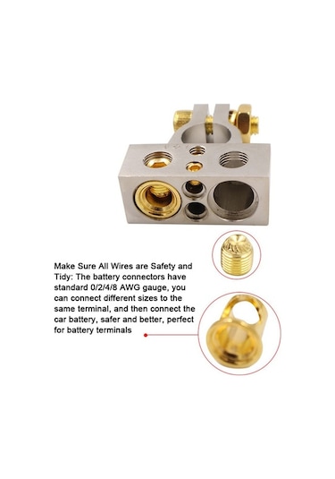 Novahub 0/2/4/8 Awg Pil Terminal Bağlantıları, Çinko Bakır Halkalı, 12-48v Uyumlu, Şeffaf Kapaklı