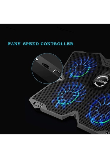 Hpy Pazar Dört Fanlı Laptop Soğutucu 14 17" Notebooklar İçin