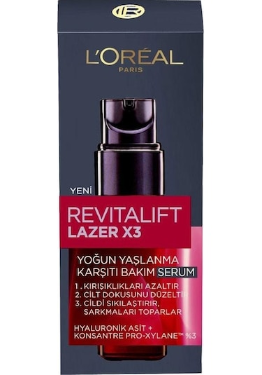L'Oreal Paris Revitalift Lazer x3 Yoğun Yaşlanma Karşıtı Cilt Bakım Serumu 30 ML