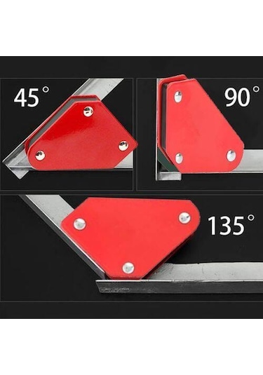 Valkyrie Mıknatıslı Manyetik Gönye Kaynak Tutucu 6'Lı Set Kırmızı