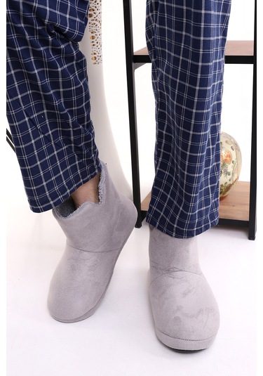 Rd Eb312 Düz Renk Erkek Panduf Ev Botu Ev Ayakkabısı Gri