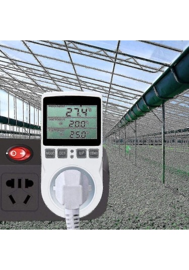 Dijital / Isıtma Ve Soğutma Termostat Soketi Lcd Sıcaklık Kontrolörü, Sera Sıcaklık Kontrolörü/teraryum Termostatı Soket İçin 230v