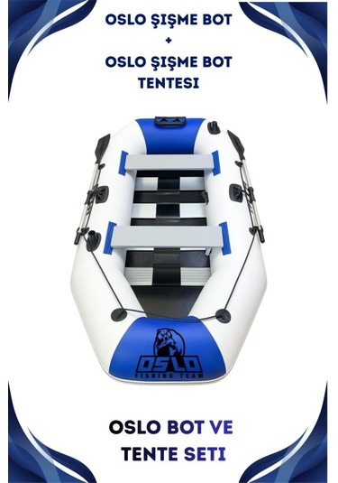 Oslo Fishing Team Mavi Beyaz Şişme Bot Ve Tente Seti