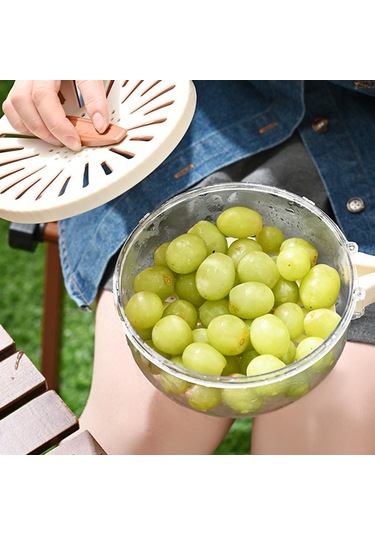 Suntek Drenaj Sepeti Pratik Kevgir Üzüm Sebze Kabı Kahverengi