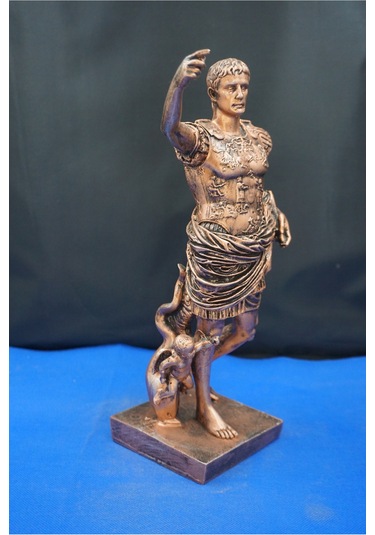 Sezar Augustus Roma İmparatoru Heykeli - 33 Cm Dekoratif Biblo, Ev & Ofis Hediyelik Aksesuar Bakır