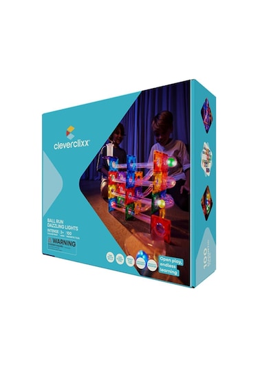 Cleverclixx Ball Run Dazzling Lights Pack Manyetik Bloklar, Intense 100 Parça