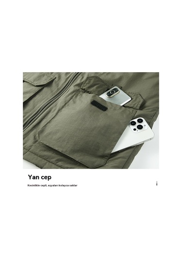 Erkekler İçin Kışlık Polar Astarlı Ve Kalınlaştırılmış Ceket Haki