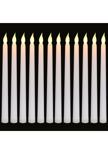 Geeksen 12 Adet Alevsiz Led Mum - 6 Saat Zamanlayıcılı, Ev Düğün Parti Dekorasyonu İçin Güvenli Ve Romantik Aydınlatma