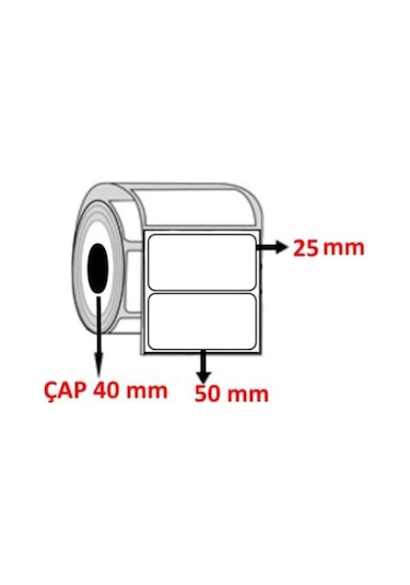 Özsaraç Etiket 25 x 50 CM Eco Termal Etiket Tekli 1000'Li  Sarım
