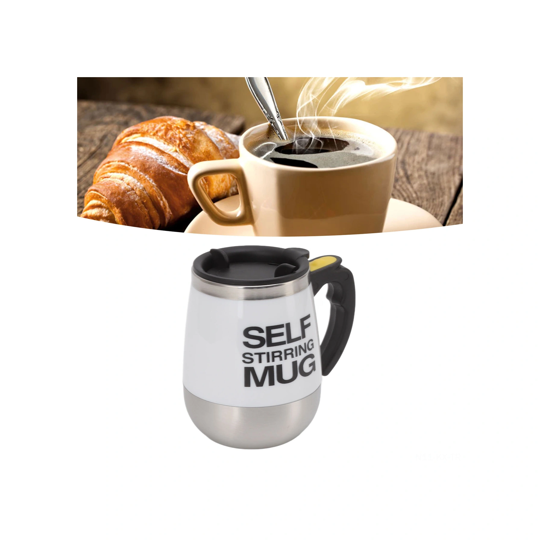 Kangvka Otomatik Karıştırıcı Paslanmaz Çelik Fincan - 400ml, Sessiz Teknoloji, Kahve/çay/protein İçin, Ev/ofis/seyahat Uygun, Pil Dahil Değil Beyaz Beyaz