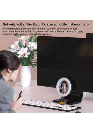 Qingmipy Usb Şarjlı 3 Renkli Aydınlatmalı Dizüstü Ve Telefon İçin Ayarlanabilir Parlaklıkta Klipsli Selfie Işığı Diğer