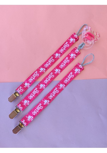 3baby 3'lü Kız Bebek Emzik Askısı Seti - Emzik Tutucu Çok Renkli