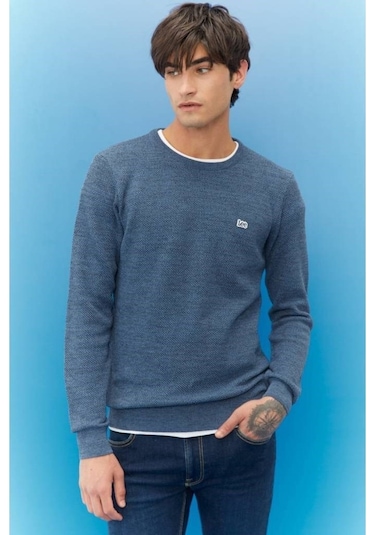 Lee Erkek Mavi Kazak Mavi