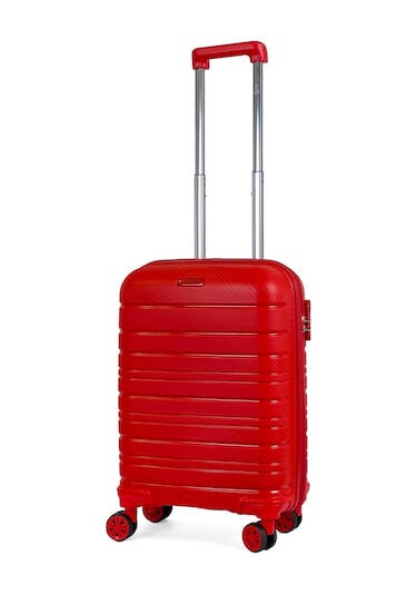 Karbon PP Seyahat Valizi Horizon Serisi Kırılmaz Bavul, Kırmızı - Kabin Boy Kırmızı