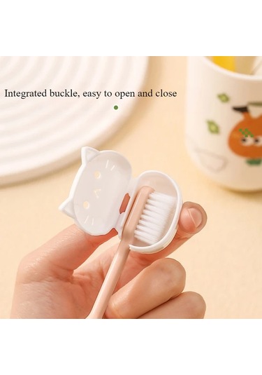 Willowhaven 4'lü Diş Fırçası Başlığı Kılıfı: Sevimli Kedi Şeklinde, Seyahat Ve Hijyen Kılıfı