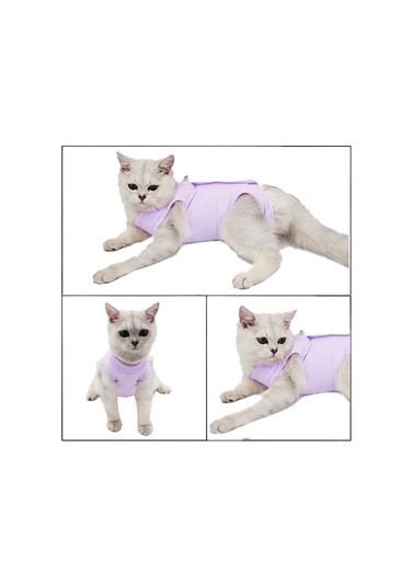 Hombey Kedi Ameliyat Sonrası Giysi, Yara Koruması, Yutma Engeli, Esnek Mesh Kumaş, Mavi S Beden