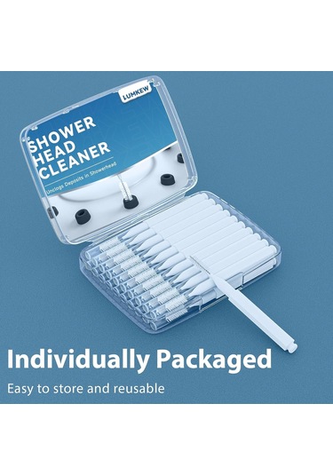 Monyee Banyo Duş Başlığı Tıkanıklık Açıcı - 20 Adet Nylon Fırça, Hexagonal Kaymaz Korumalı Kutu Seti Beyaz