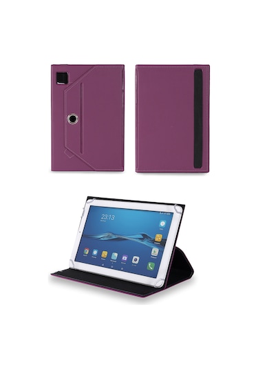 Insignia - Flex - 10.1" - 32gb - White/silver Standlı Üniversal Kapaklı Mor Tablet Kılıfı