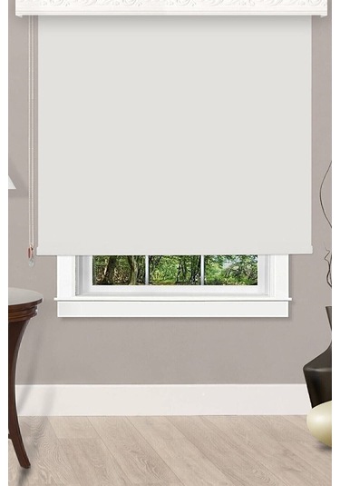 Kidmex Beyaz Keten Modern Stor Perde Eteksiz