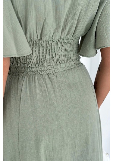 Püsküllü Bluz Etek Takım Haki Haki