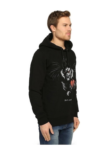 Bant Giyim - Death Note Ryuk Siyah Kapşonlu Erkek Sweatshirt