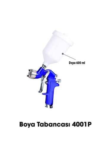 California Pneumatic 4001P CAP69917 Üsten Havalı Boya Tabancası 2.5 MM 600 ML