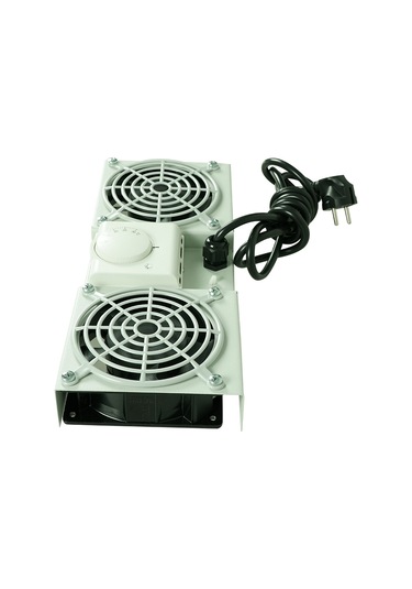 Canovate 2Li Rack Kabinet Fan Modülü Termostatlı Duvar Tipi Gri