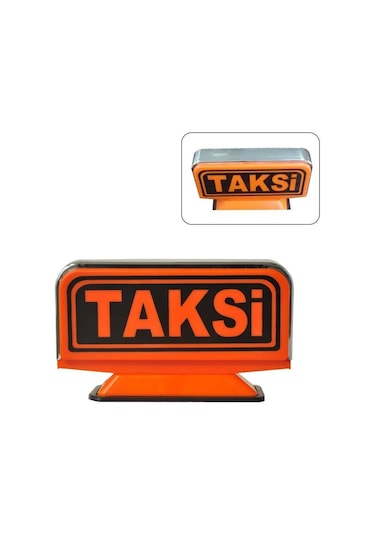 Mıknatıslı Kromajlı Taksi Levhası Turuncu Led Işık Italyan Tip