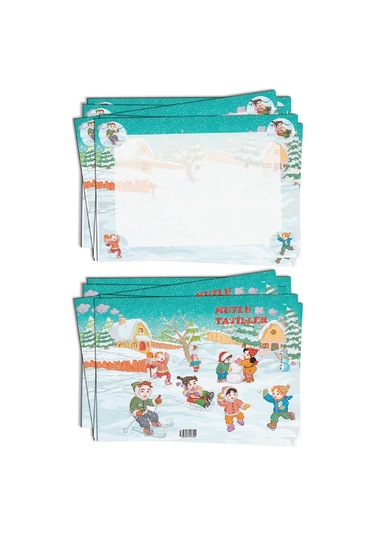 Gen-of Kar Tatili Temalı 27x36 Karton İlkokul Yatay Karne Kabı 1 Adet