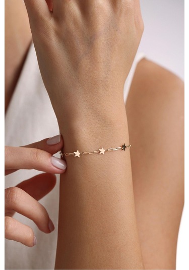 Gianfranco Yıldız Işıltılı Bileklik Altın Sarı Altın