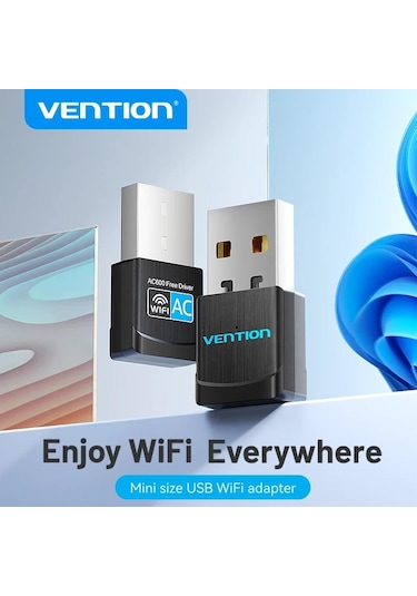 Vention Wifi Adaptörü 5ghz 433mbps/2.4ghz 133mbps Çift Bant