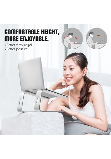 Teltree Alüminyum Notebook Soğutma Ayakçısı - Ofis Ve Ev Kullanıma Uygun - Güneş Mavisi - Ergonomik Dizaynlı Bilgisayar Tutucu