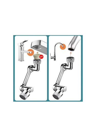 Jms1440 Döndürme Musluk Püskürtme Kafası Havalandırıcı Fıskiye Memesi Mutfak Musluk Dual Mode Gümüş