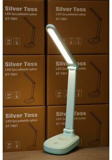 Silver Toss St-7001 Şarjlı Led Masa Lambası