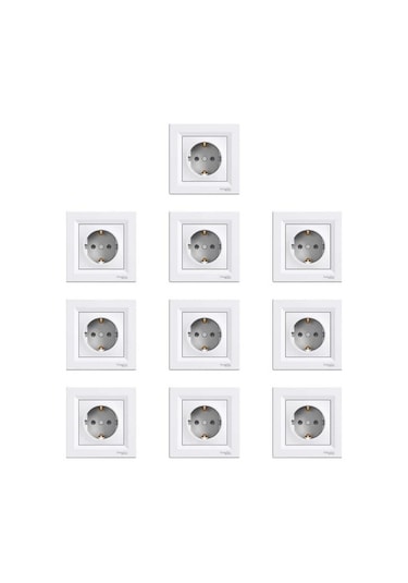 Schneider Electric EPH2900121 Asfora Topraklı Priz Çerçeve 10 Adet