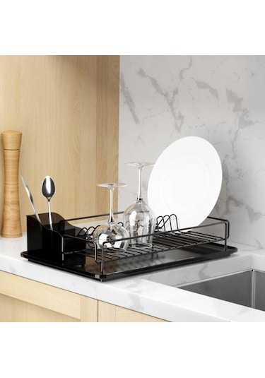 Geseus Home Tek Katlı Tabaklık Bulaşıklık Mat Siyah Kb006s Siyah