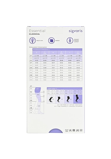 Sigvaris Essential Classical Topfine Select Diz Üstü Varis Çorabı TEN RENGİ CCL2 L +Plus Açık Long (Uzun)