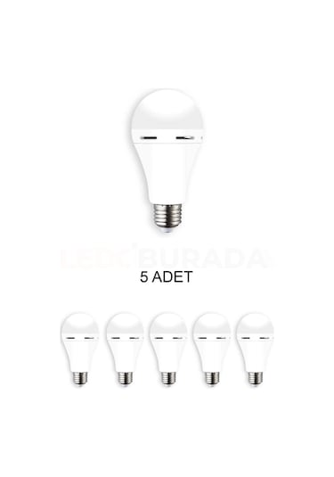 Cata Ct-4229 Şarjlı Led Ampul Beyaz 9w - 5 Li Paket