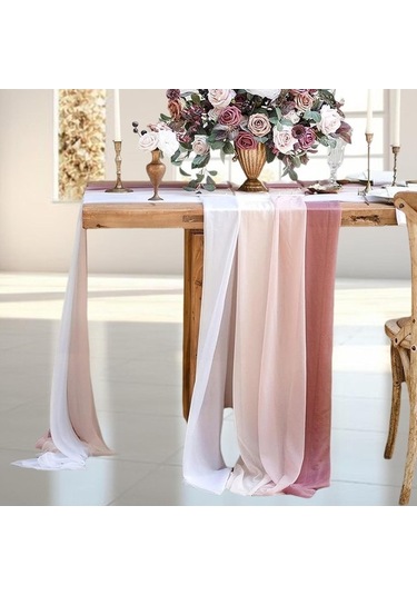 Novahub Düğün Kemeri Şifon Masa Örtüsü, Şampanya Renk, Hafif Kumaş, Çardak Perde, Dekoratif Örtü, Mutfak Ve Resepsiyon Dekoru Şampanya