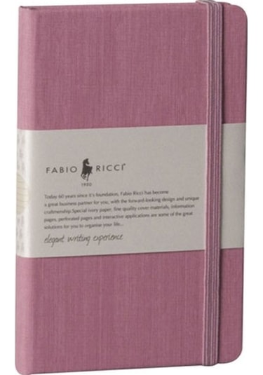 Fabio Ricci Lepidus 9x14 Lastikli Çizgili Defter Pembe 1041 Pembe