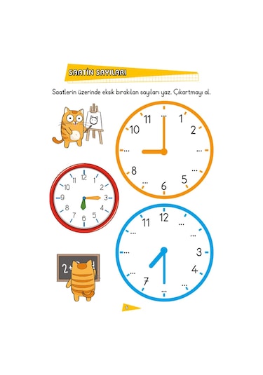 Çıkartmalı Saatler-İlk Okul Eğlenceli Matematik- Limonkids